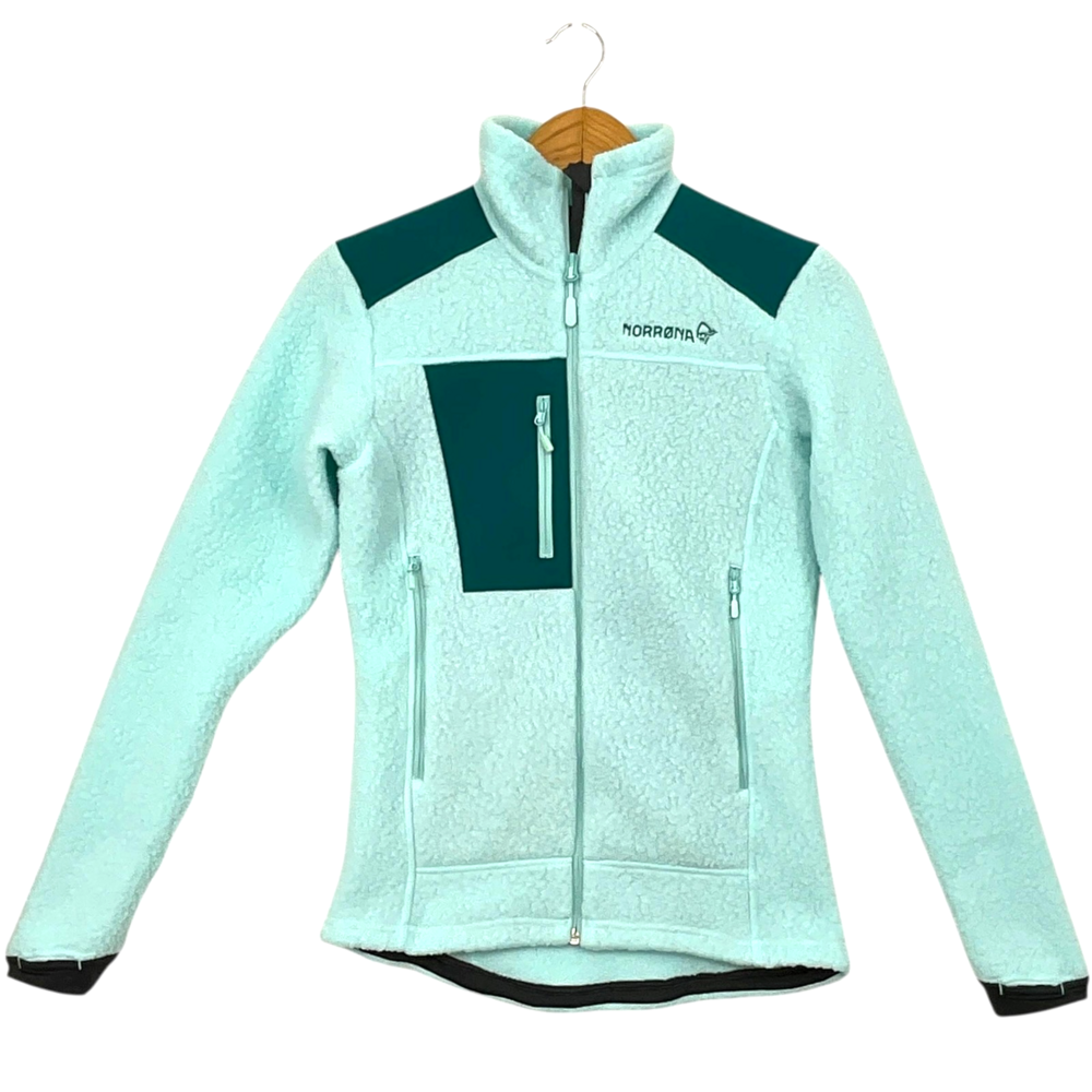 Norrona Trollveggen Thermal Pro Fleece Jacket Womens Small Blue Full Zip Outdoor